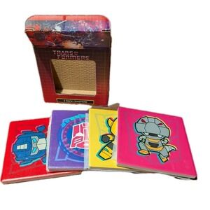 Transformers Drink Coaster Set 4pc Retro Cartoon Style Gift New in Box